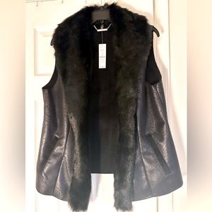Faux fur and suede vest